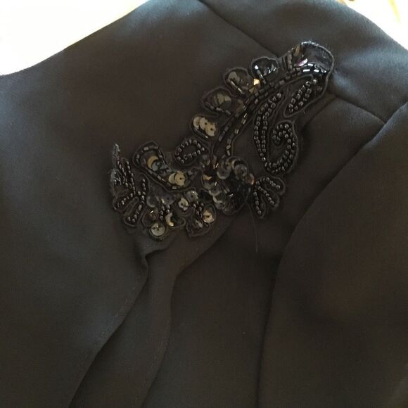 NWT. Gorgeous Black Crepe Women’s L/S Dress Size 10 Nicole Paris Brand - Picture 5 of 14